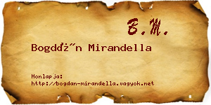 Bogdán Mirandella névjegykártya